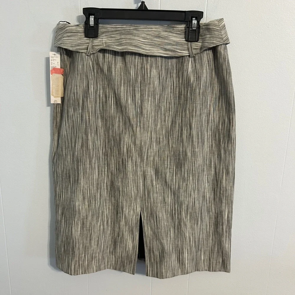 Alex Marie Lacey Pencil Skirt Belted Charcoal White Size‎ 4 Business Casual